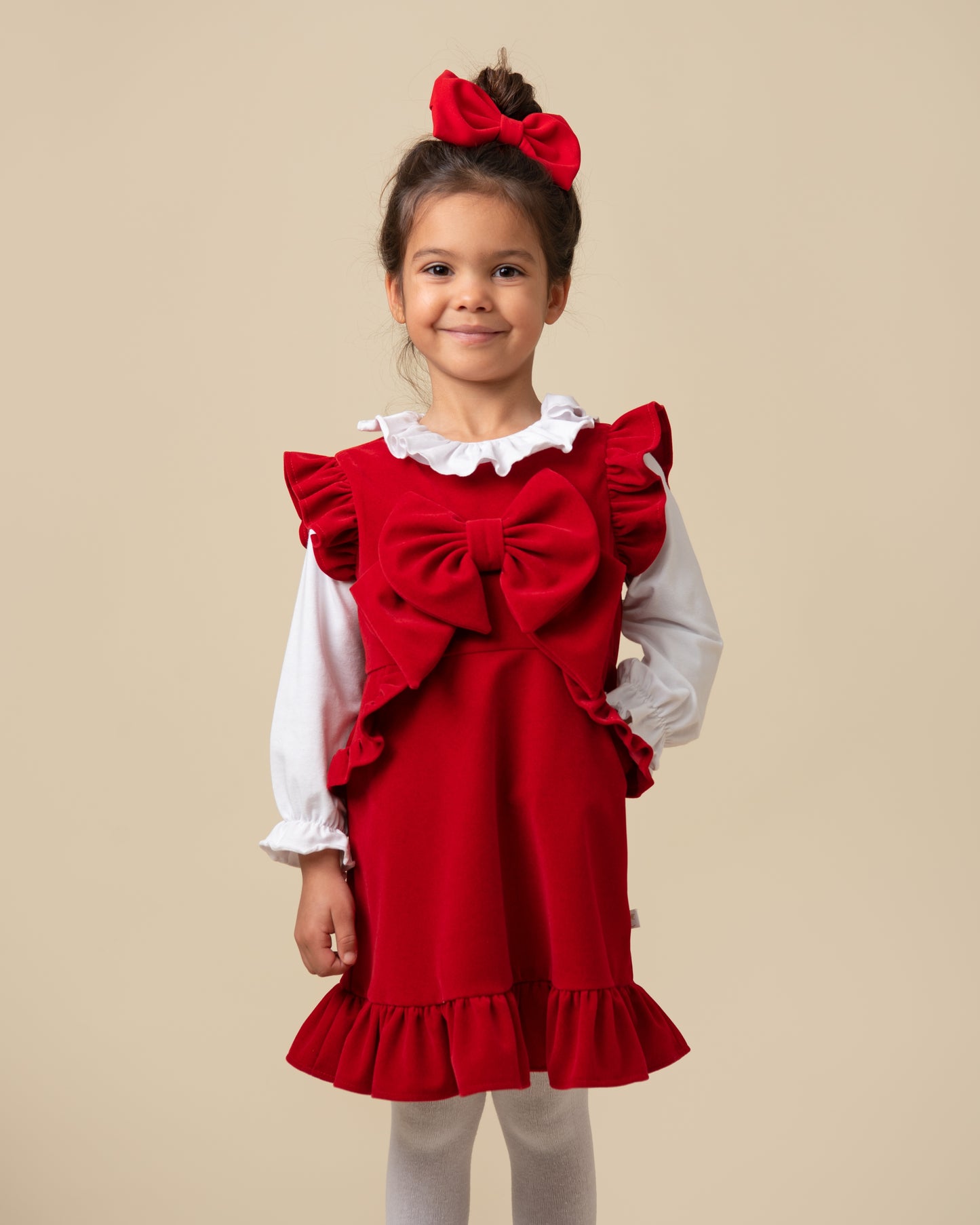 Red Velvet Dress Set