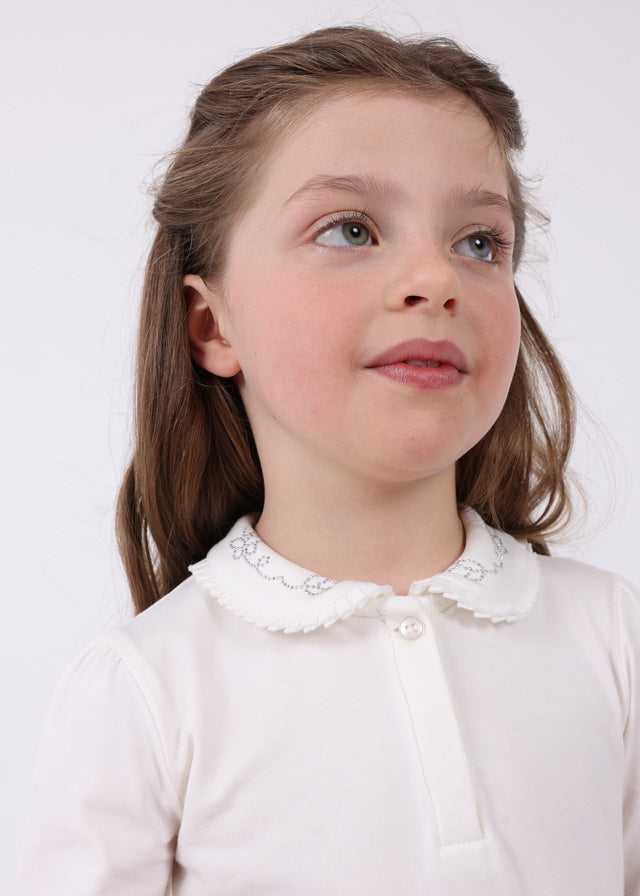 Ivory Cotton Polo Top