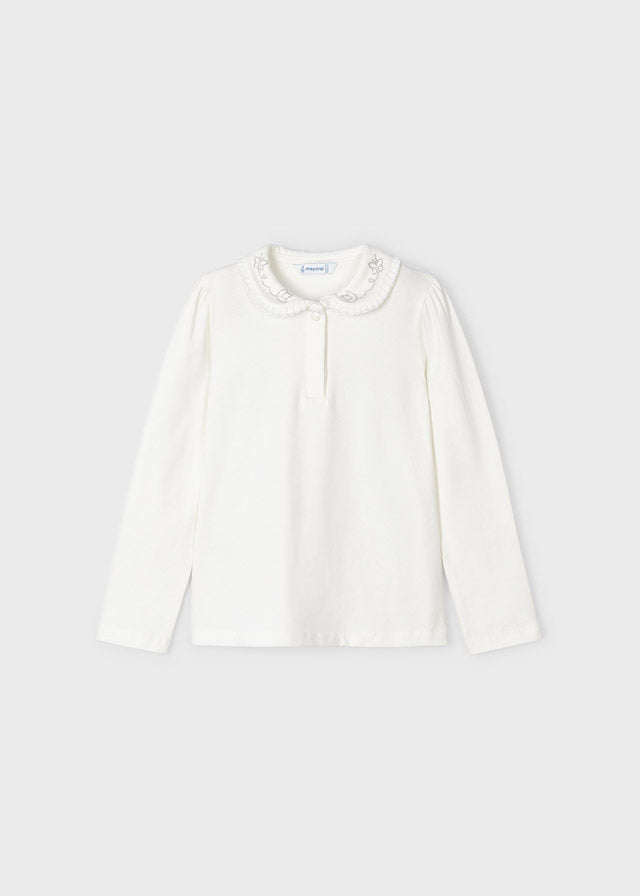 Ivory Cotton Polo Top