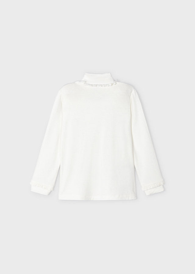 White Turtle Neck Top