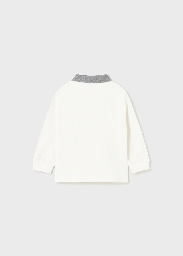 White Polo Long Sleeved Top