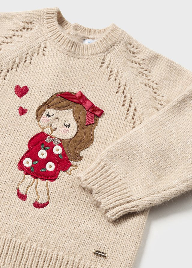 Beige Girl Knitted Sweater