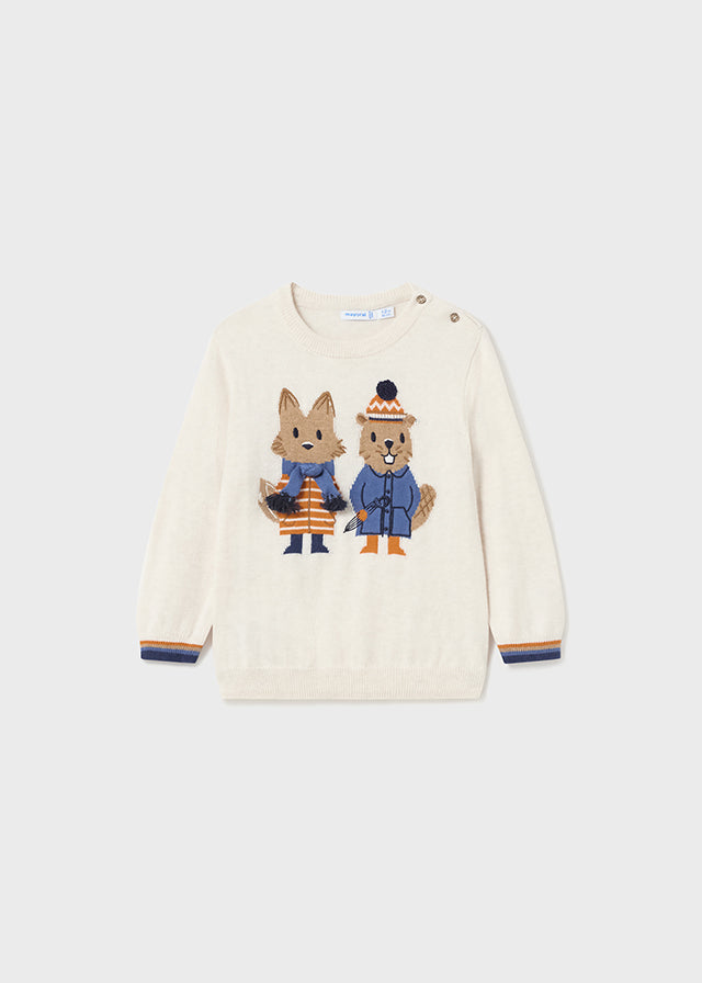 Cream Fox & Beaver Knitted Sweater