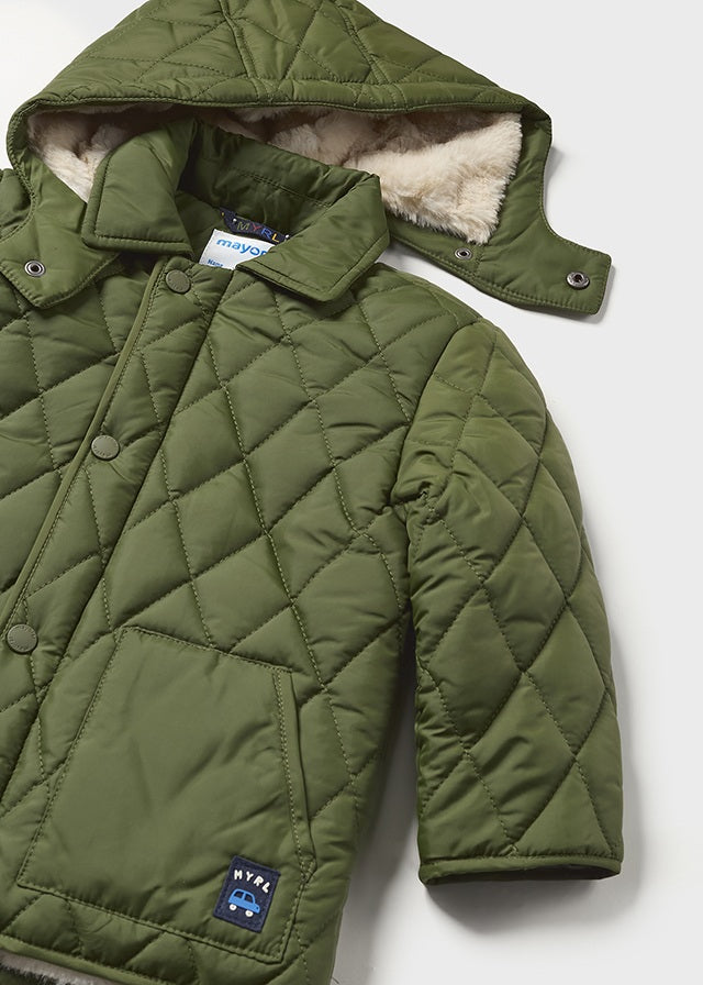 Khaki Green Quilted Coat
