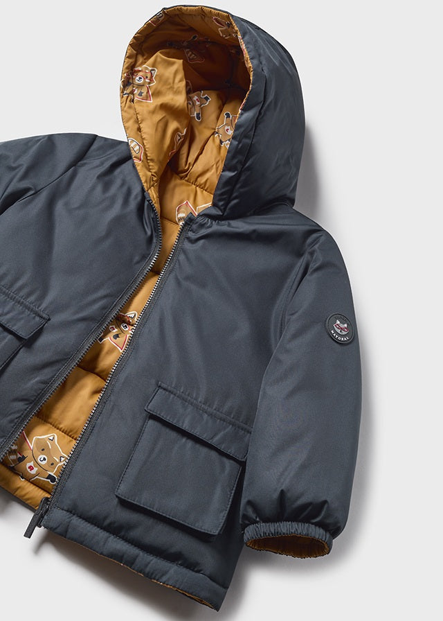 Reversible mustard yellow & grey jacket