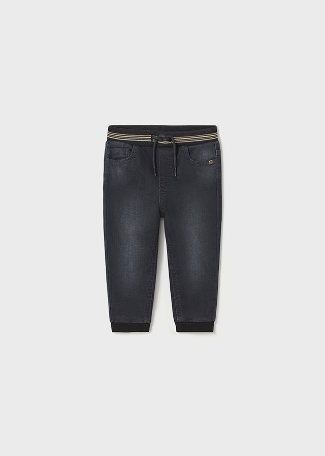Soft denim black joggers