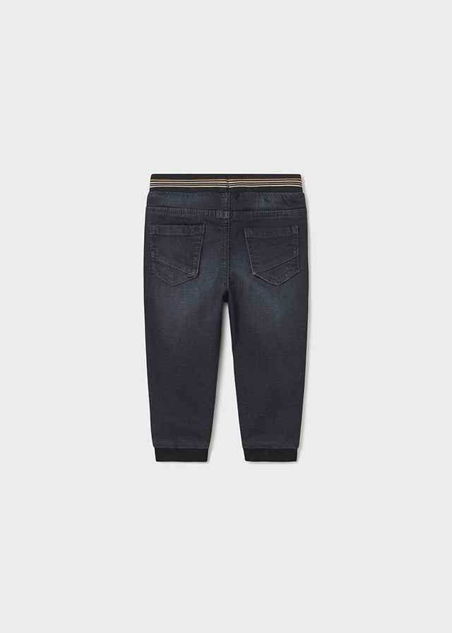 Soft denim black joggers