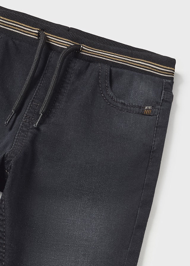 Soft denim black joggers
