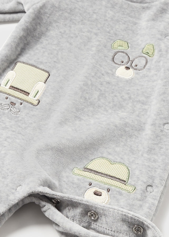 Pack Of Two Grey & Tea Green Babygrows