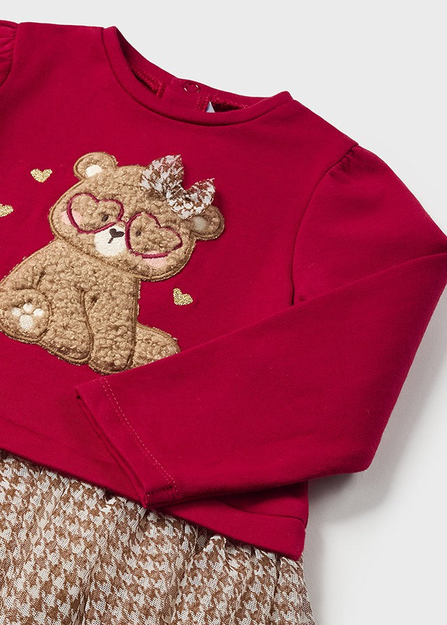 Red Dress With Bear Motif