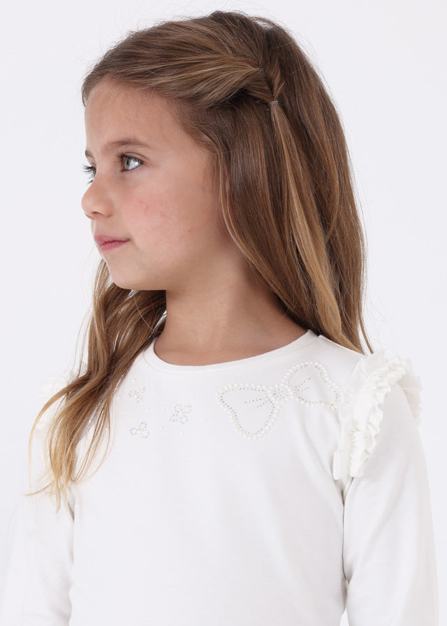 Ivory Cotton Diamanté Top