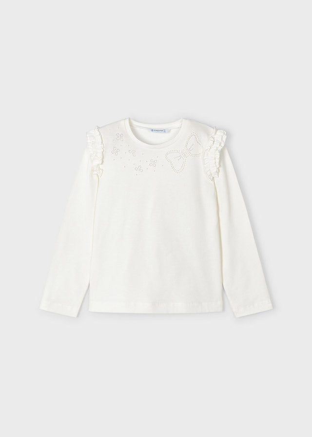 Ivory Cotton Diamanté Top