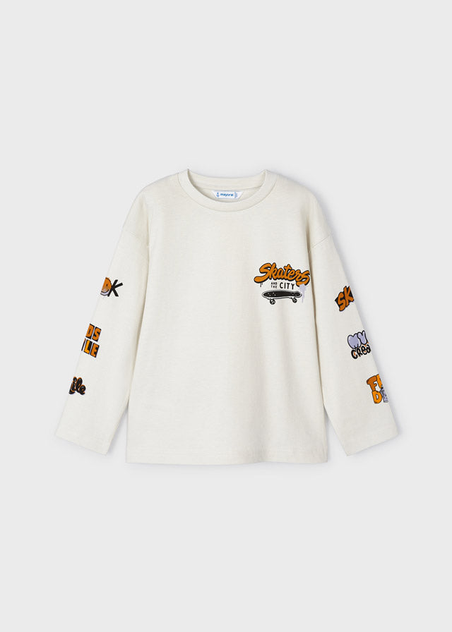 Long Sleeved Skater Print Top