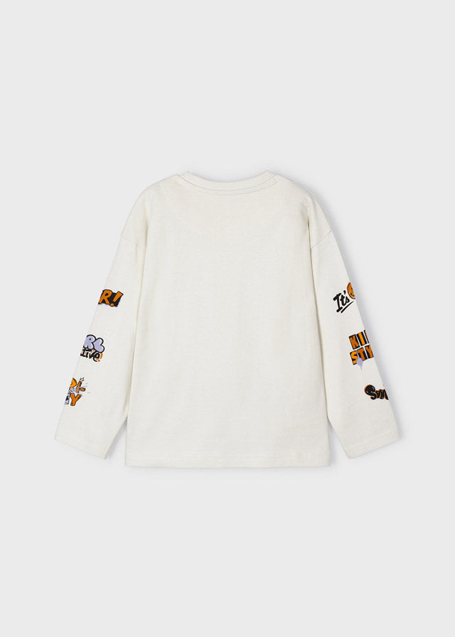 Long Sleeved Skater Print Top
