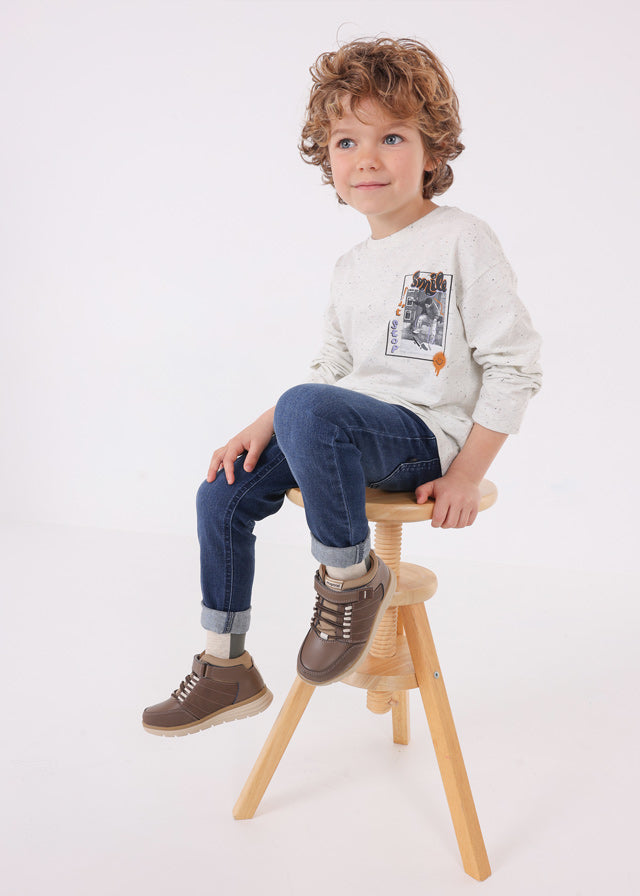 Long Sleeved Ivory Boys Top