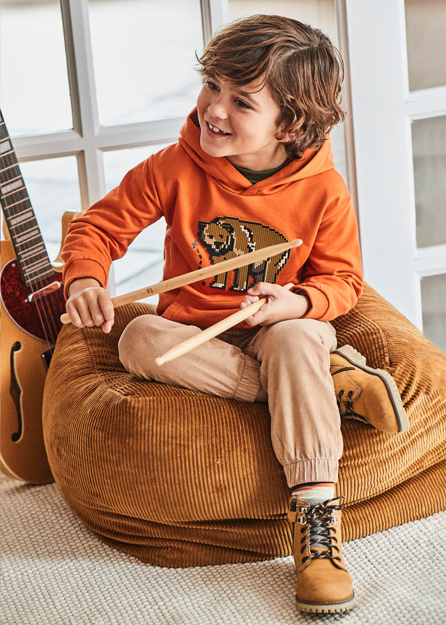 Orange Bear Hoodie