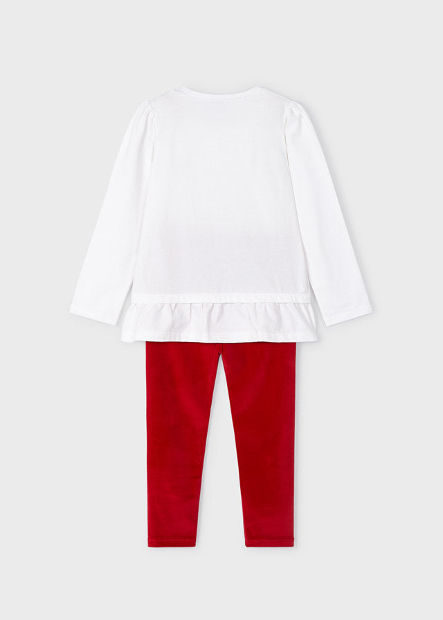 Red Velvet Leggings Set