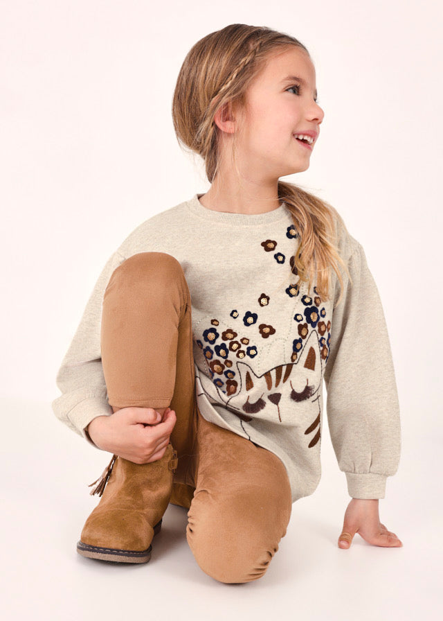 Beige And Brown Leggings Cat Set