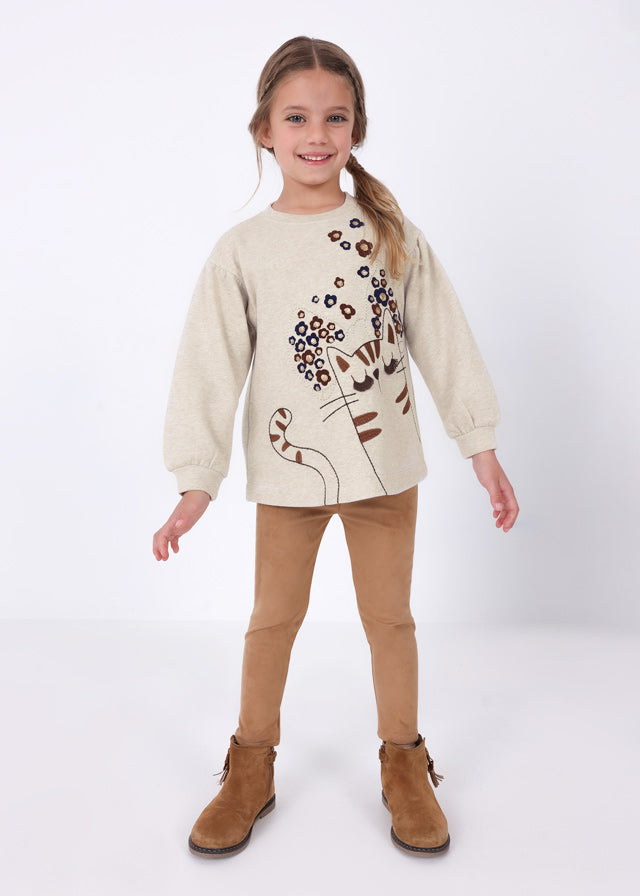 Beige And Brown Leggings Cat Set