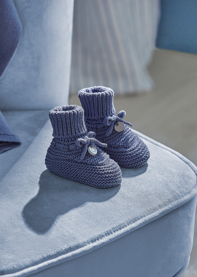 Navy Knitted Bootie