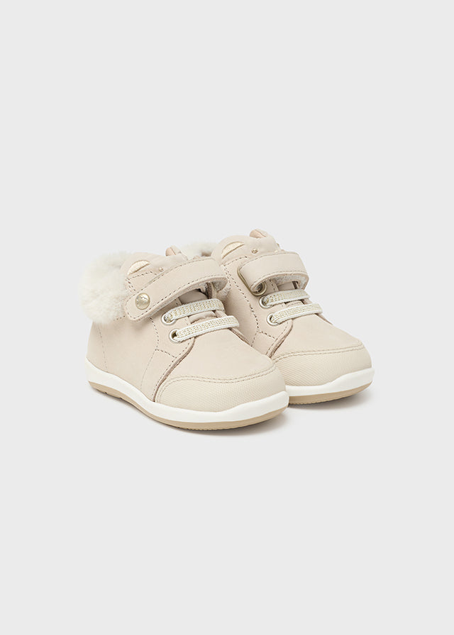 Ivory Faux Leather Boot