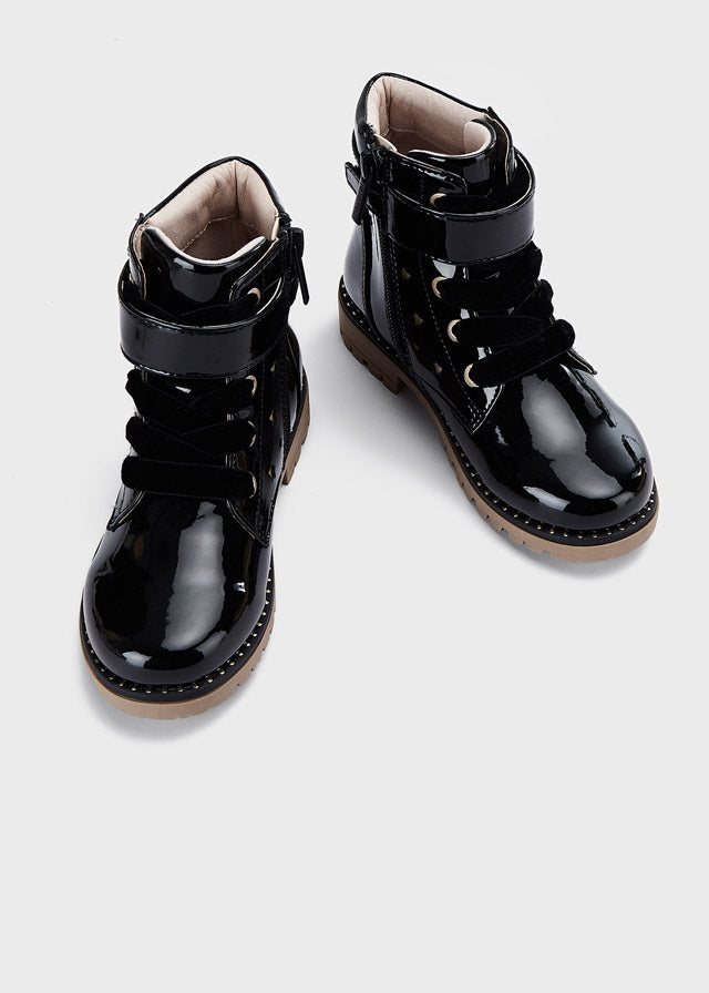 Black Faux Leather Boots