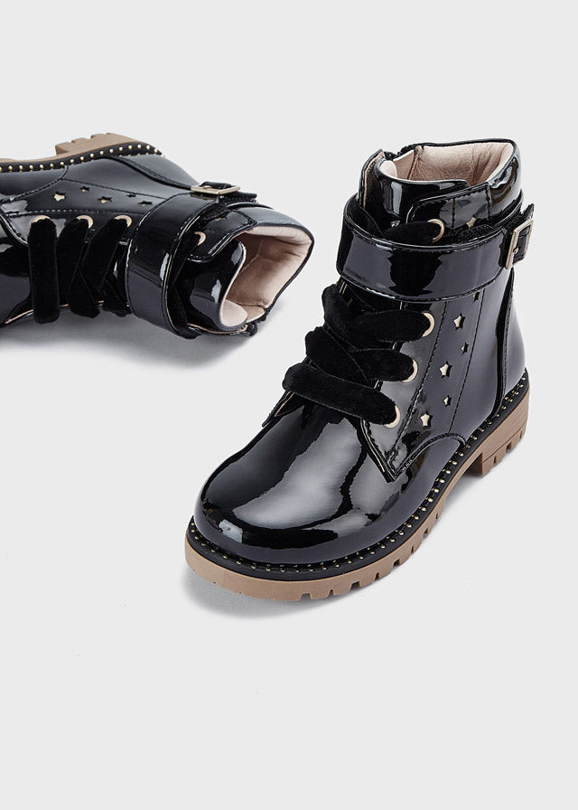 Black Faux Leather Boots