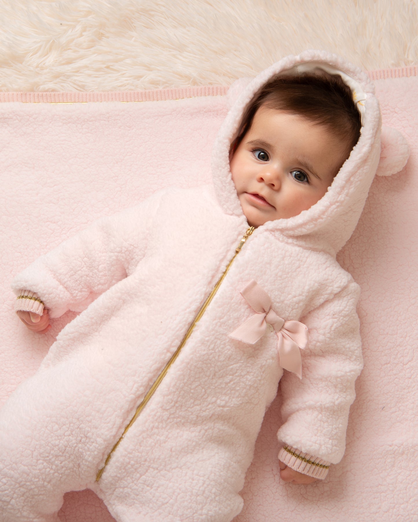 Pink Teddy Romper With Bow
