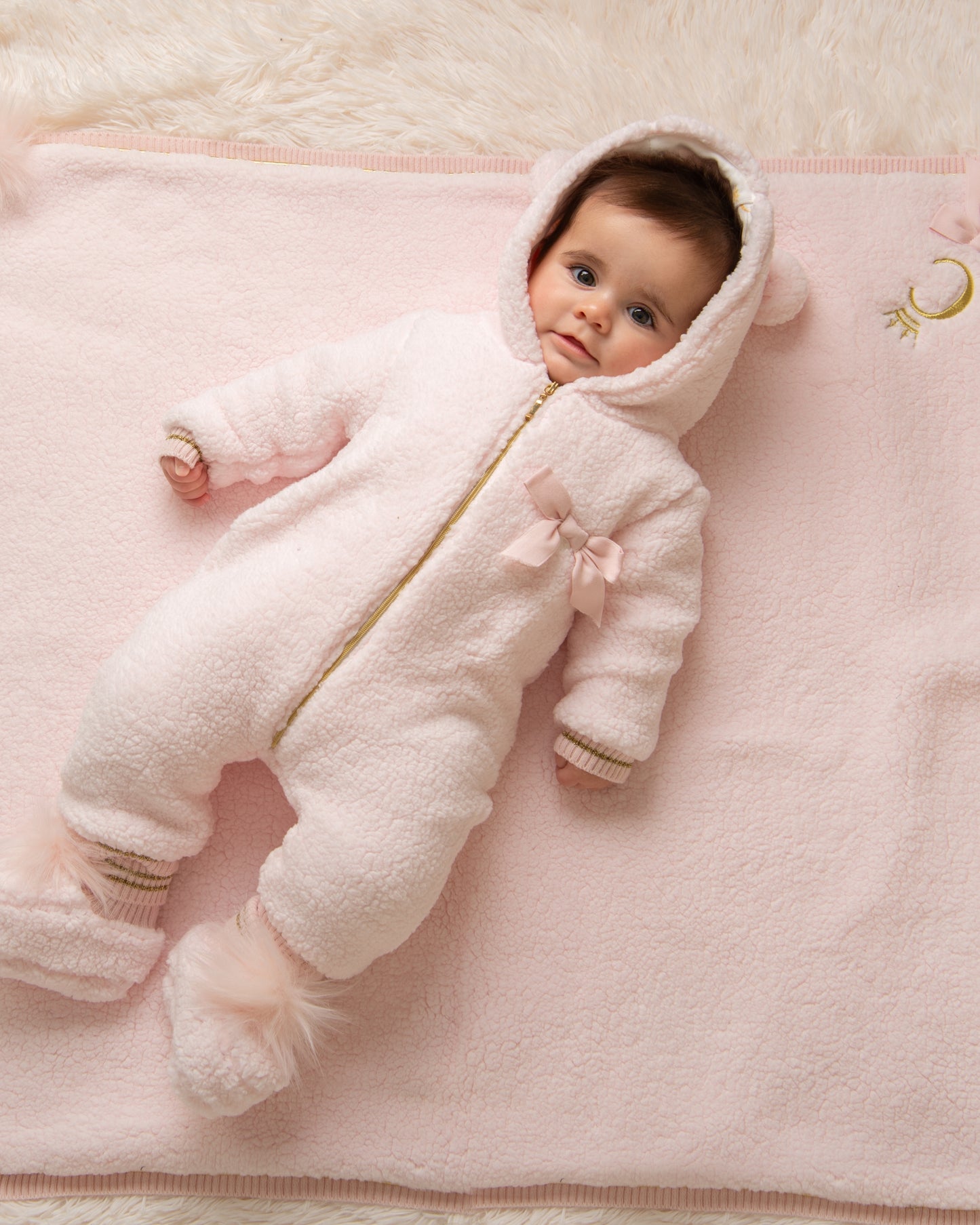 Pink Teddy Romper With Bow