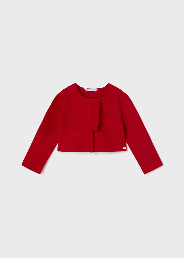 3 Piece Red Set With Cardigan