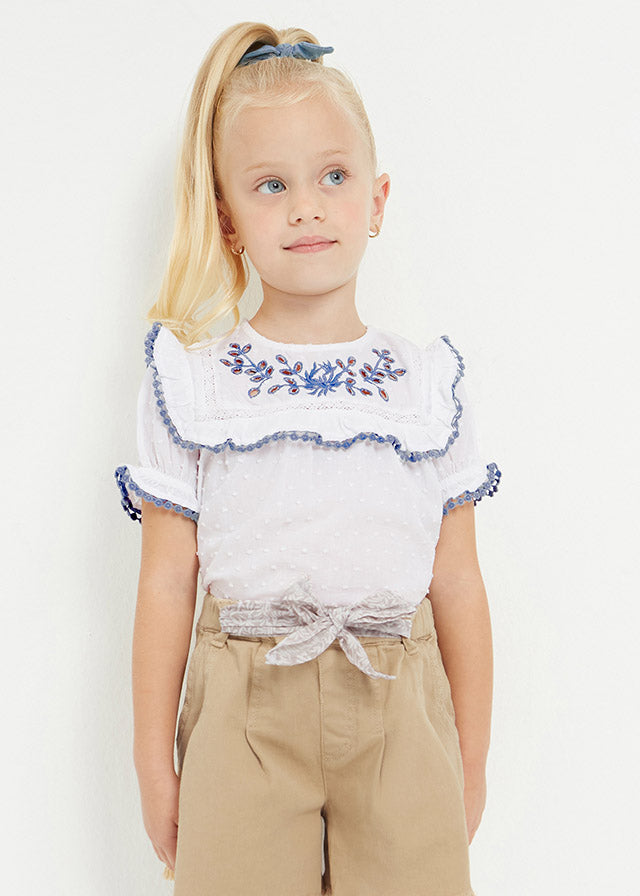 White Embroidered Blouse