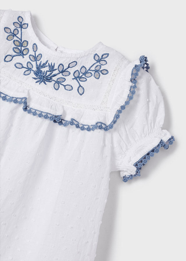 White Embroidered Blouse