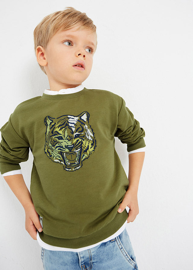 Olive Tiger Print Jumper
