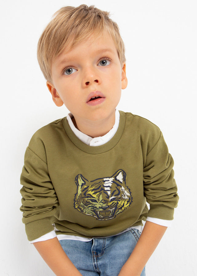Olive Tiger Print Jumper
