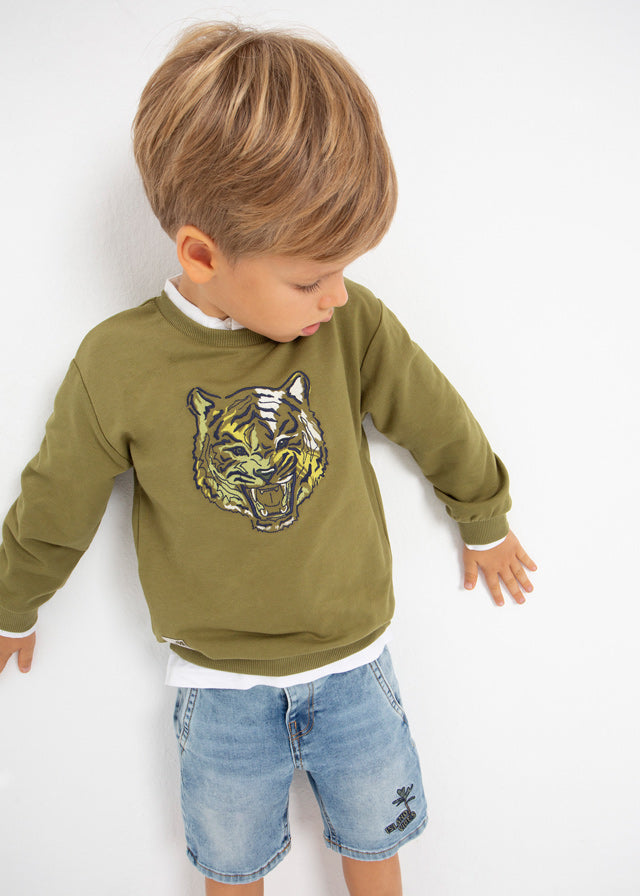 Olive Tiger Print Jumper