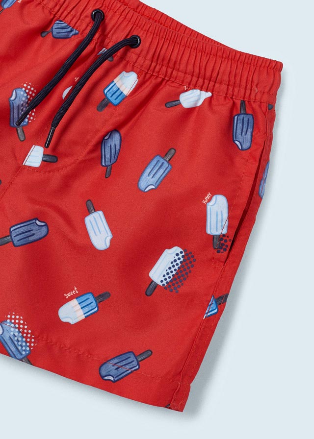 Red Ice Cream Swim Shorts