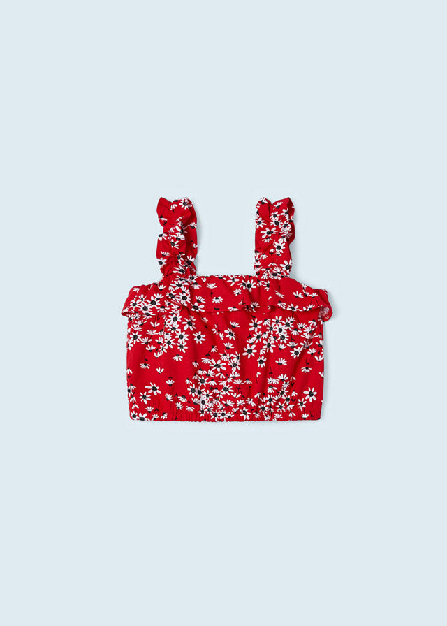 3 Piece Red Skirt Set