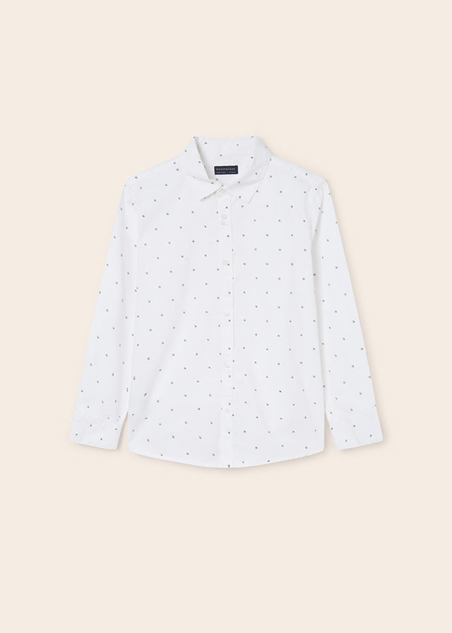 Long Sleeve White Shirt With Print