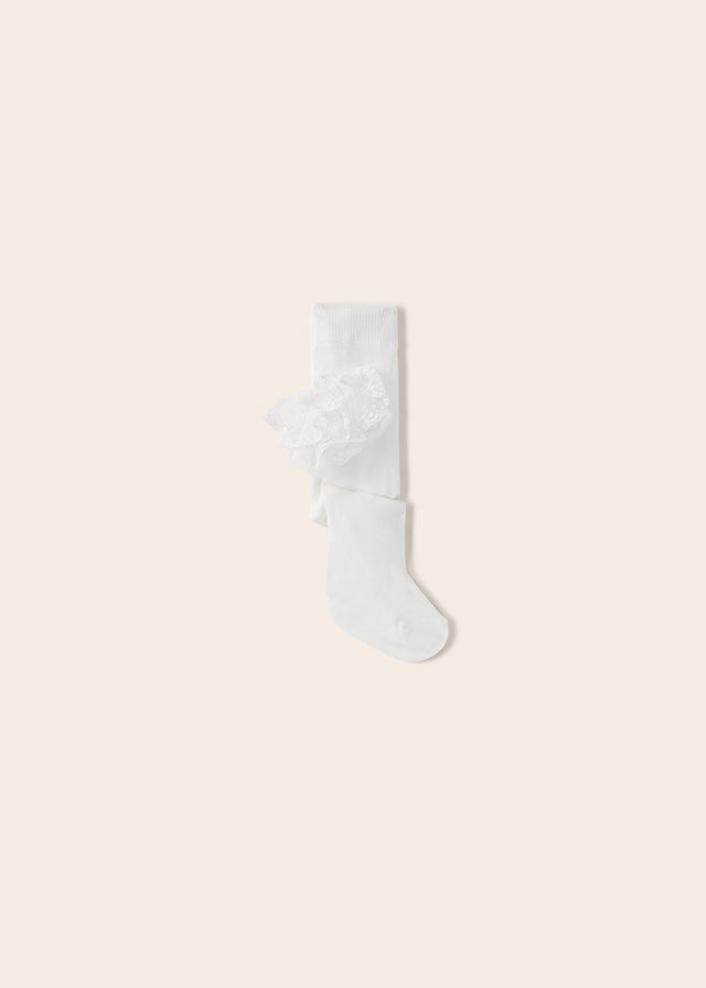White Ruffle Tights