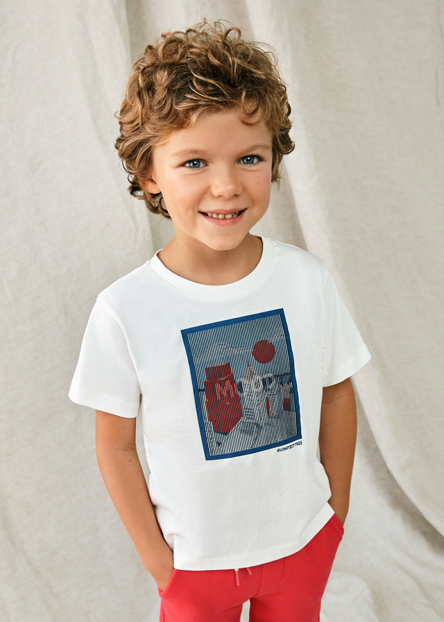 White T-Shirt With Vacay Mood Print