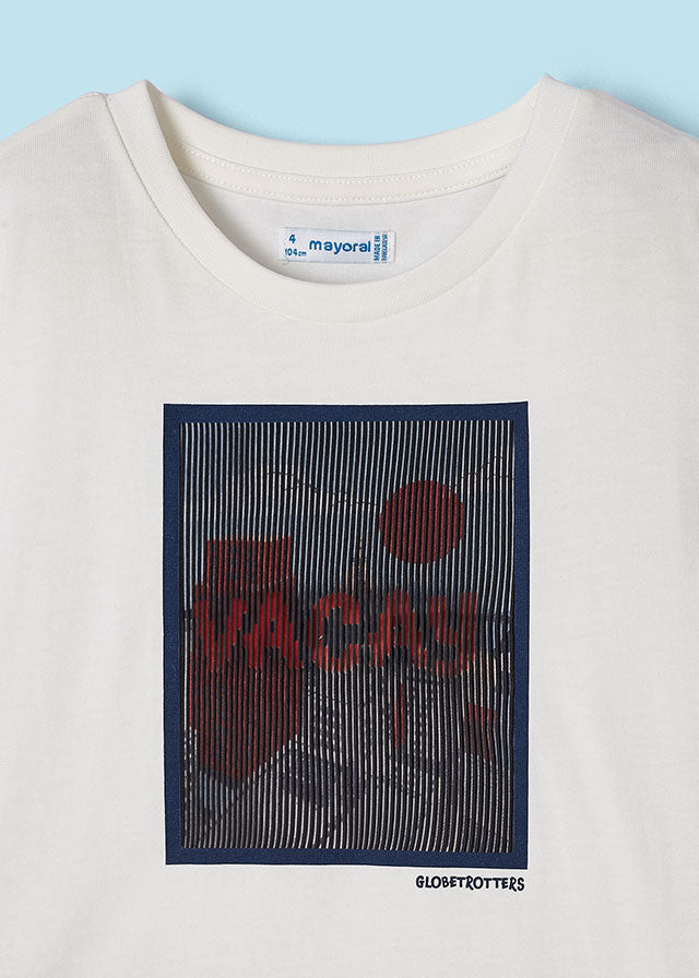 White T-Shirt With Vacay Mood Print