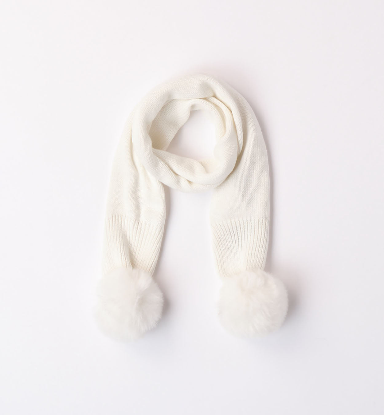 White Pom-Pom Scarf