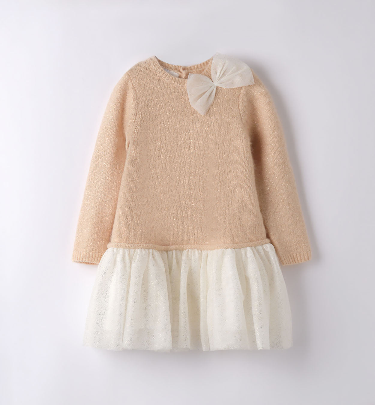 Knitted Ivory Bow Dress