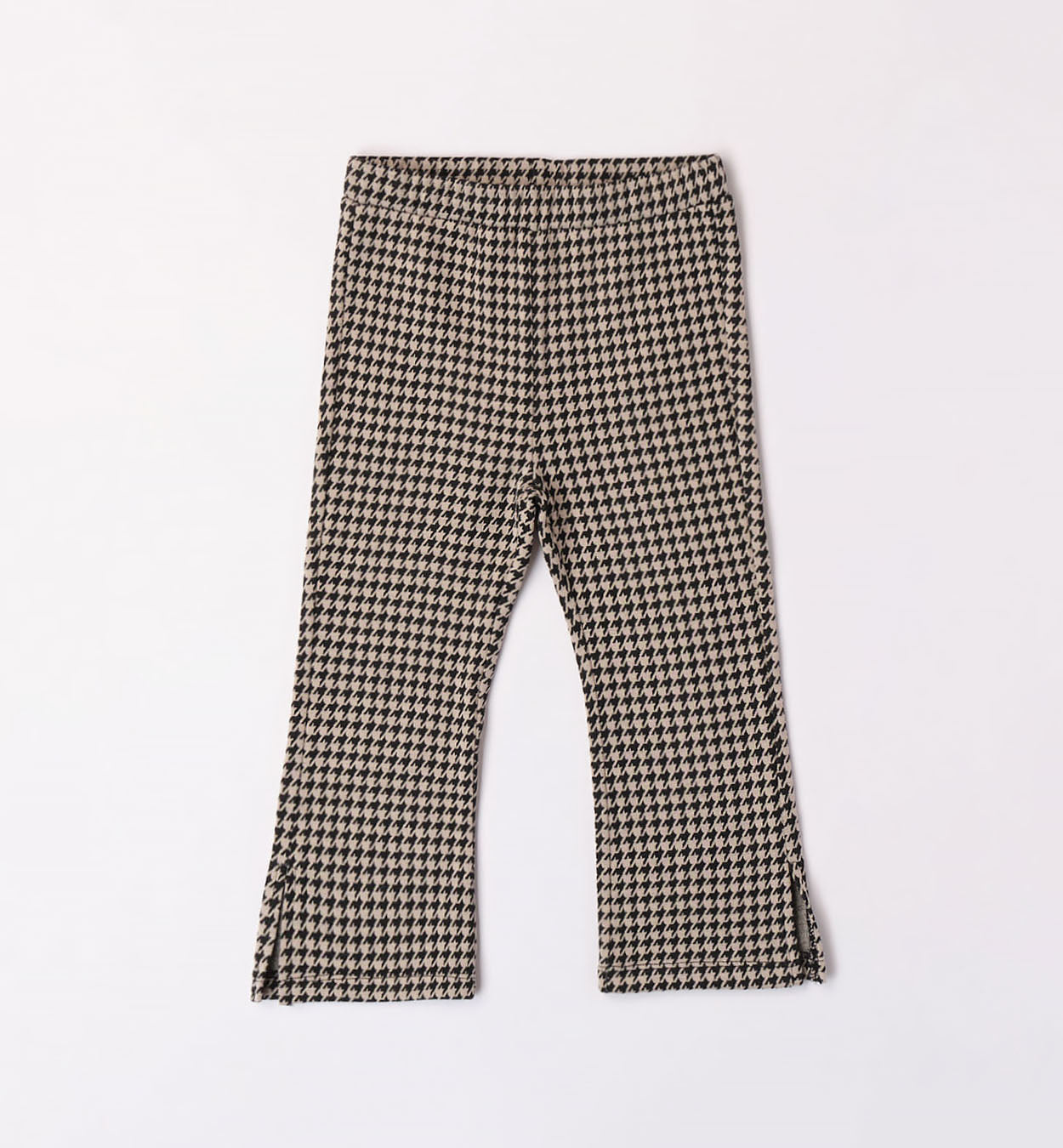 Black & Beige Houndstooth Print Leggings