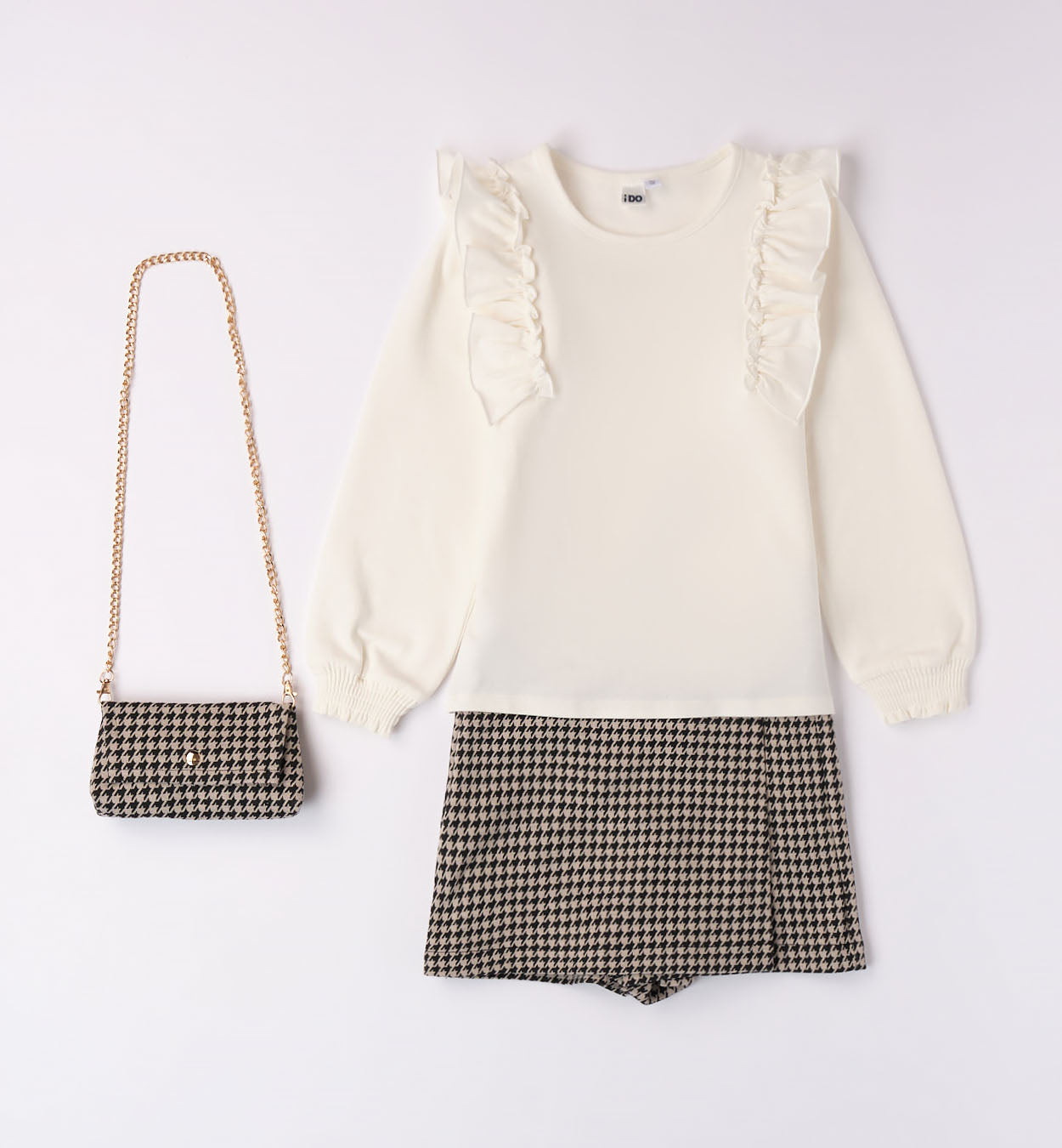 Houndstooth Skort Set with Bag
