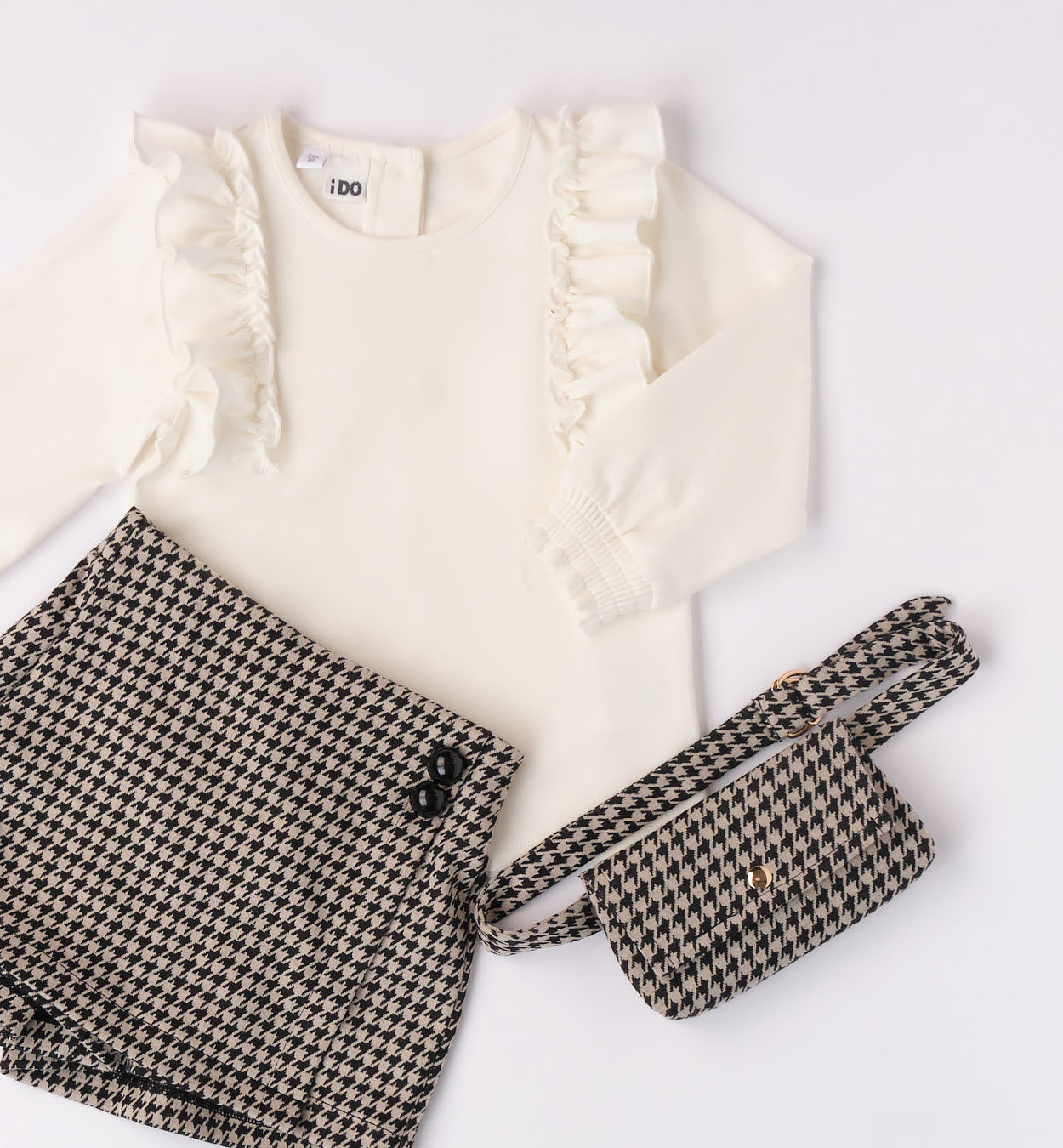 Houndstooth Skort Set with Bag