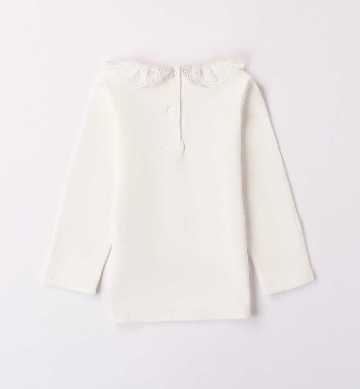 Ivory Lace Edged Long Sleeved Top