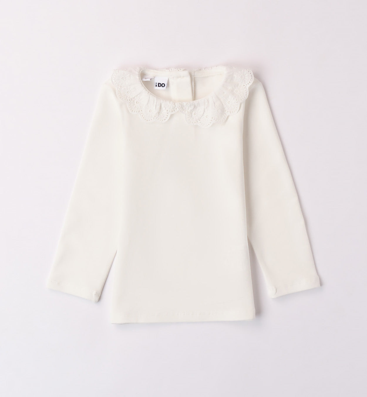 Ivory Lace Edged Long Sleeved Top