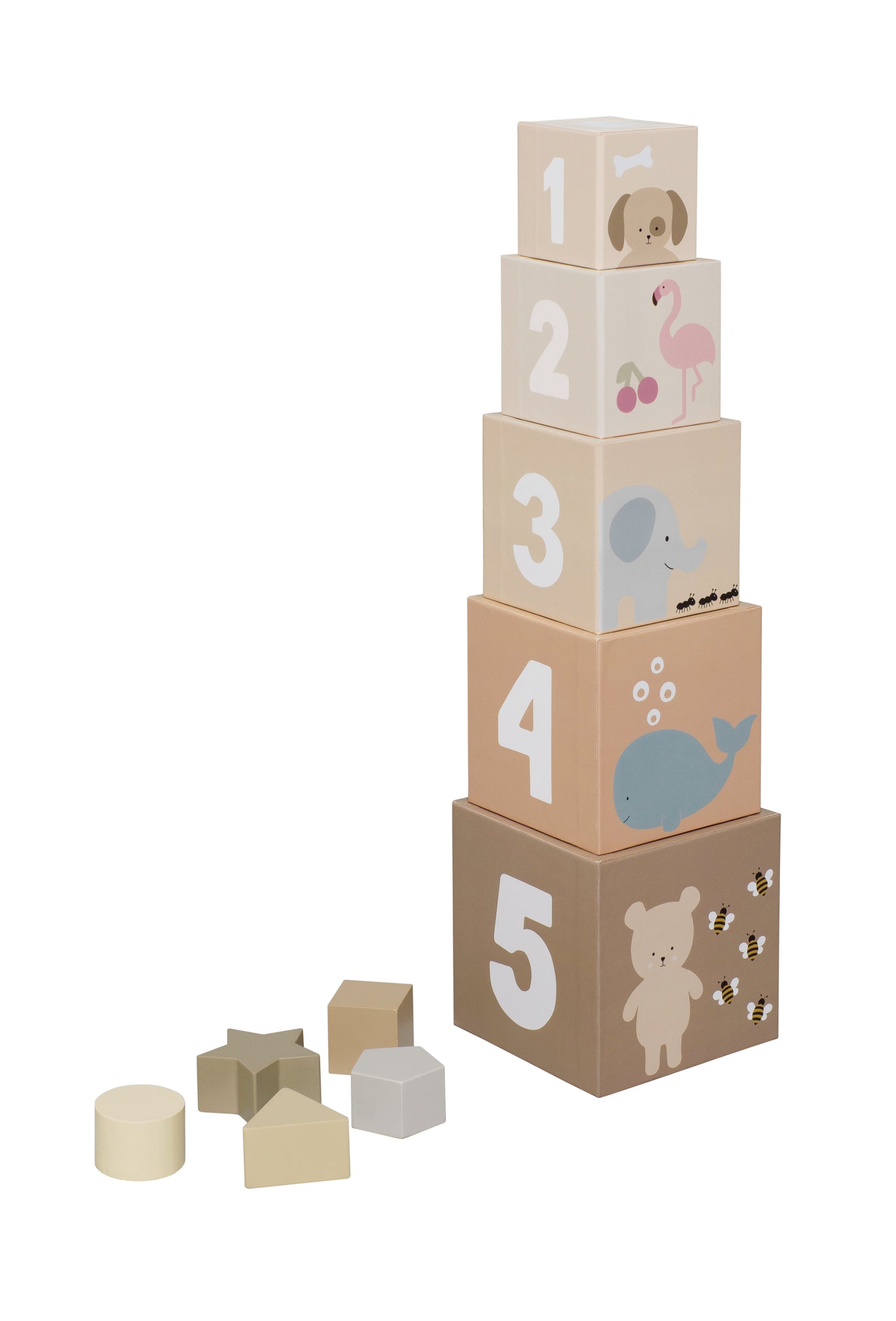 Teddy stacking & sorting cubes