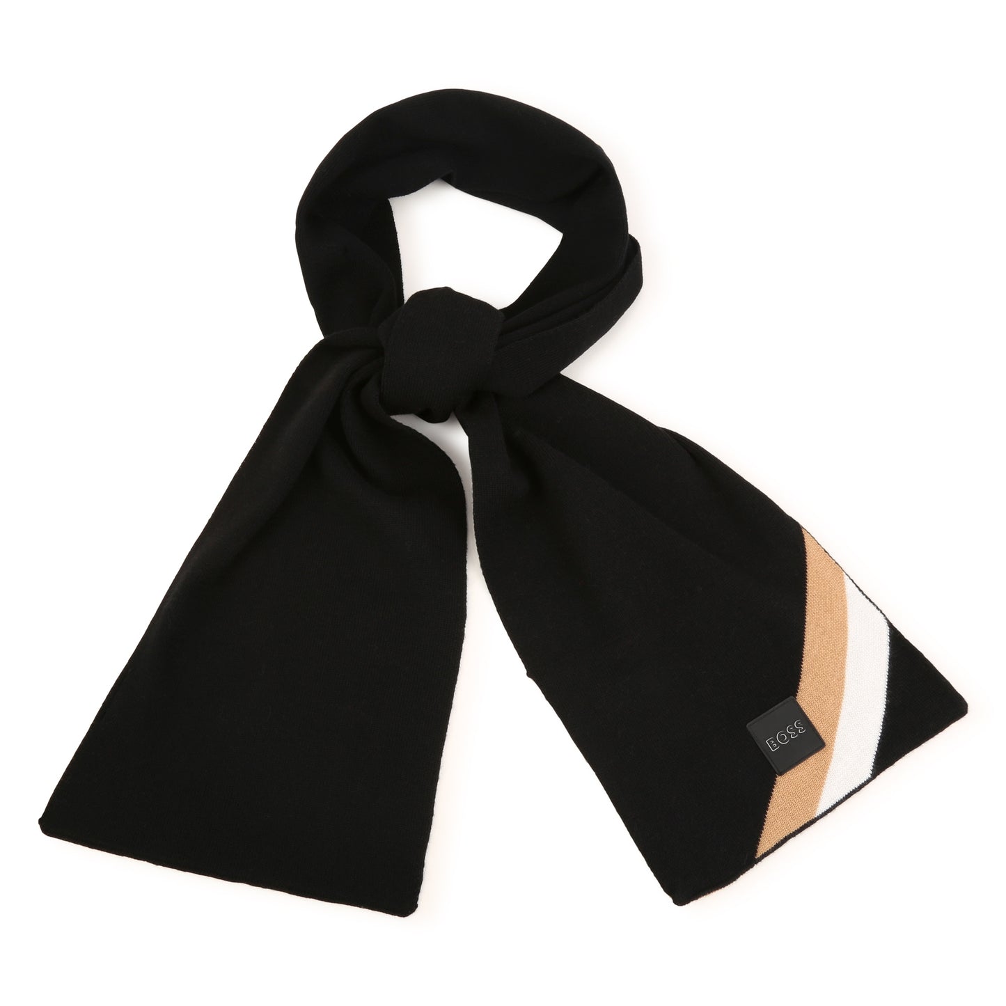 Black Boss Striped Scarf